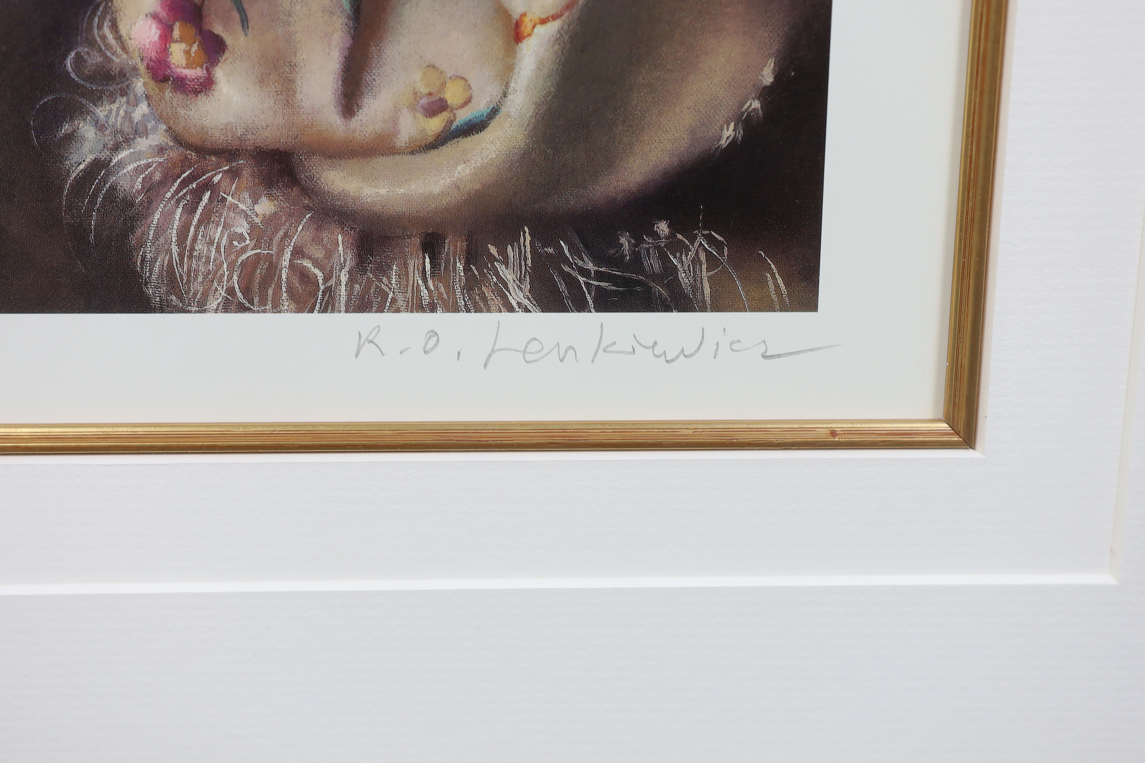 Robert Lenkiewicz (1941-2002), offset lithograph, 'Anna with paper lanterns' signed in pencil and titled, 9/500, 52 x 36cm. Condition - good